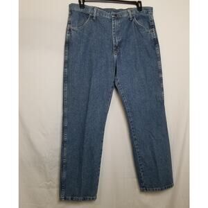 Rustler Jeans Faded Blue Denim Wash Cowboy Western Jeans Straight Leg Sz 38X29